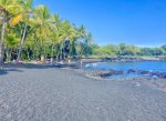 Beautiful Punalu`u Beach -- a geological marvel and captivating mix of basalt and lava flows.
